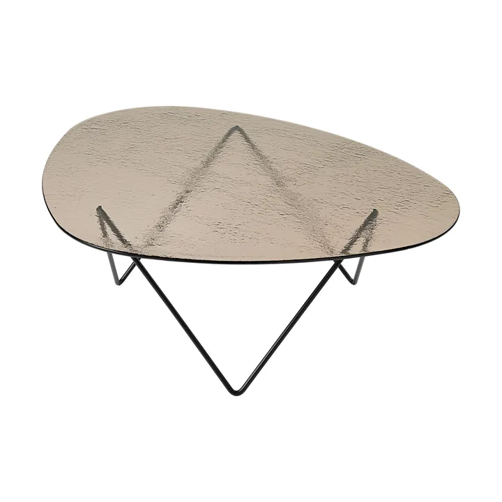 Pedrera sofa table - Black semi-matte—bronze textured glass - GUBI