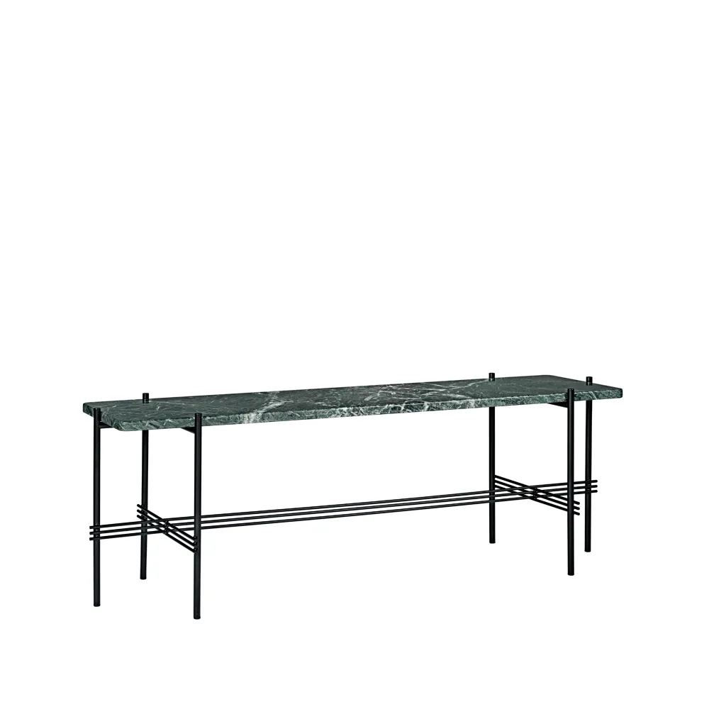 TS Console 1 console table, Marble green, black lacquered stand GUBI