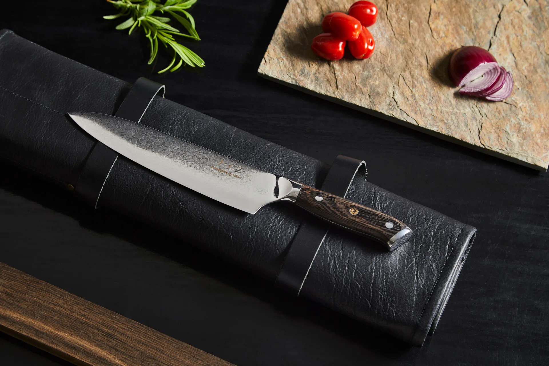Damascus By Hâws chef's knife 32 cm, Wenge Hâws