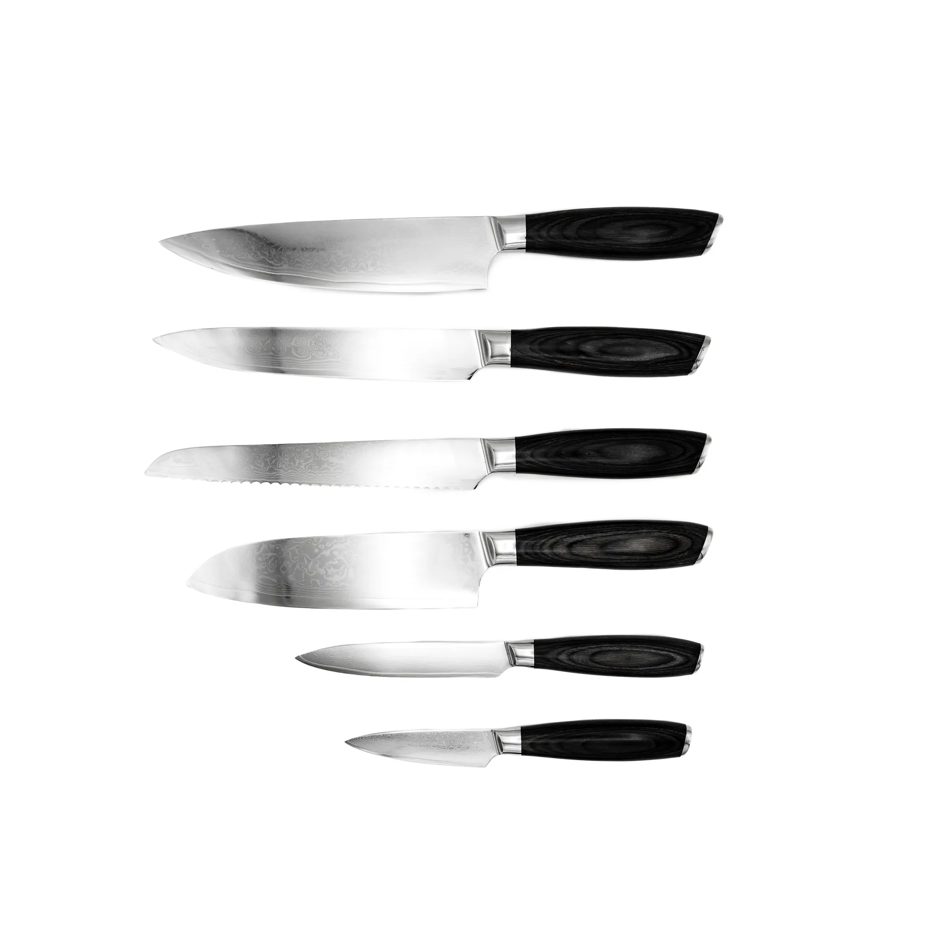 Damascus knife set 6-piece, Brown-stainless steel Hâws