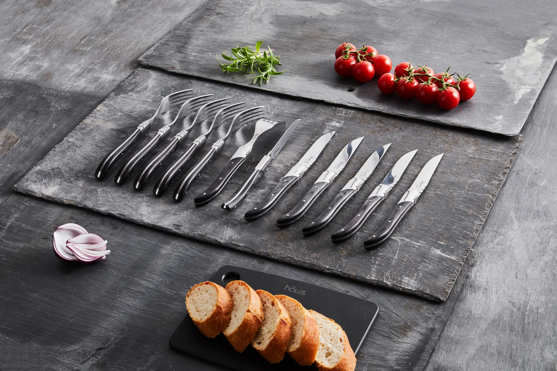 Laguiole By Hâws grill knife 6-pack, Black Wood Hâws