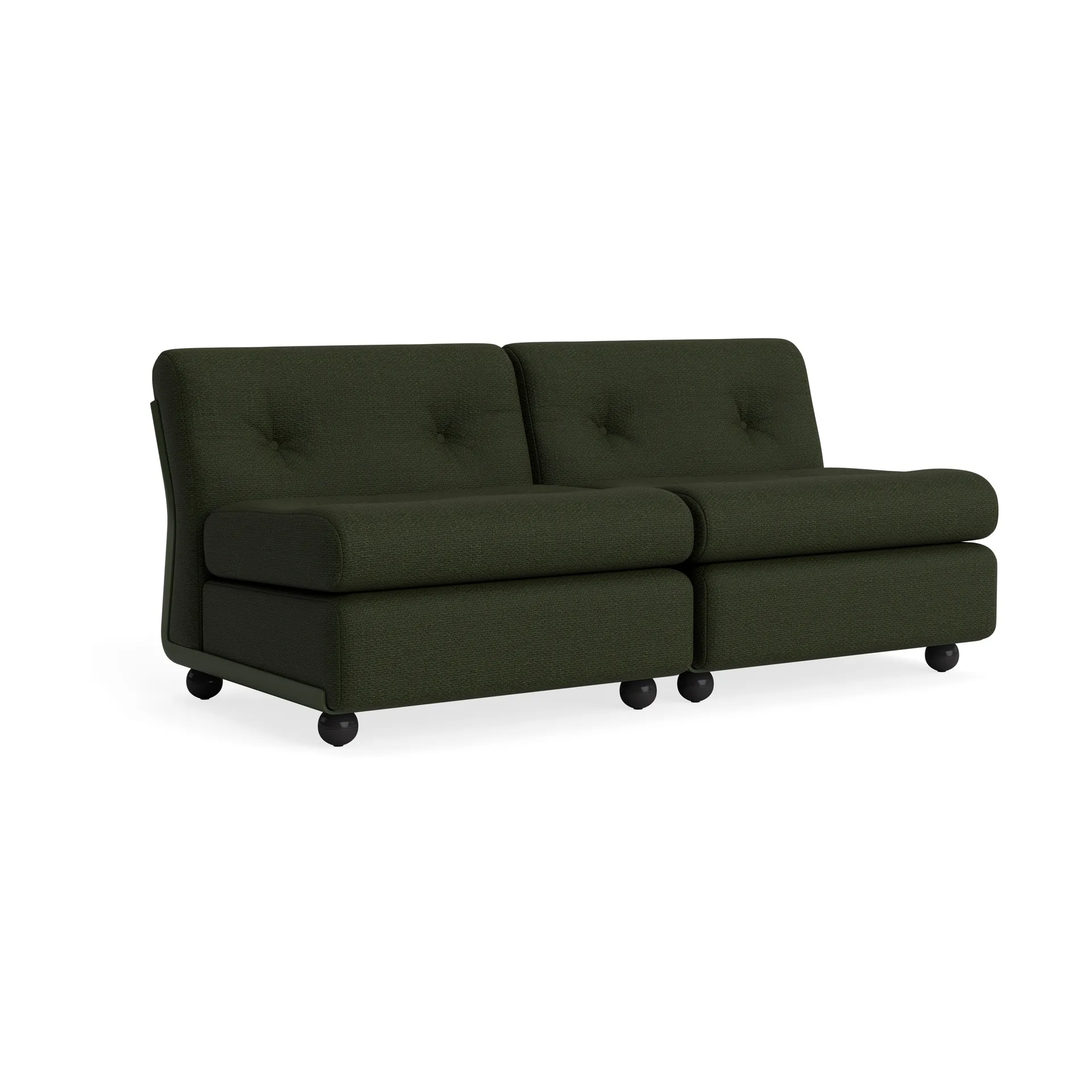 Amanta sofa module, Bottle green-maglia dark green, 2-seater HAY