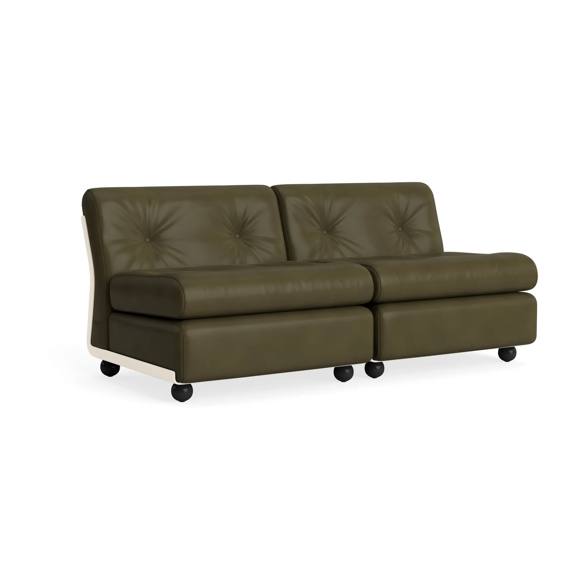 Amanta sofa module, Cream beige-sense forest, 2-seater HAY