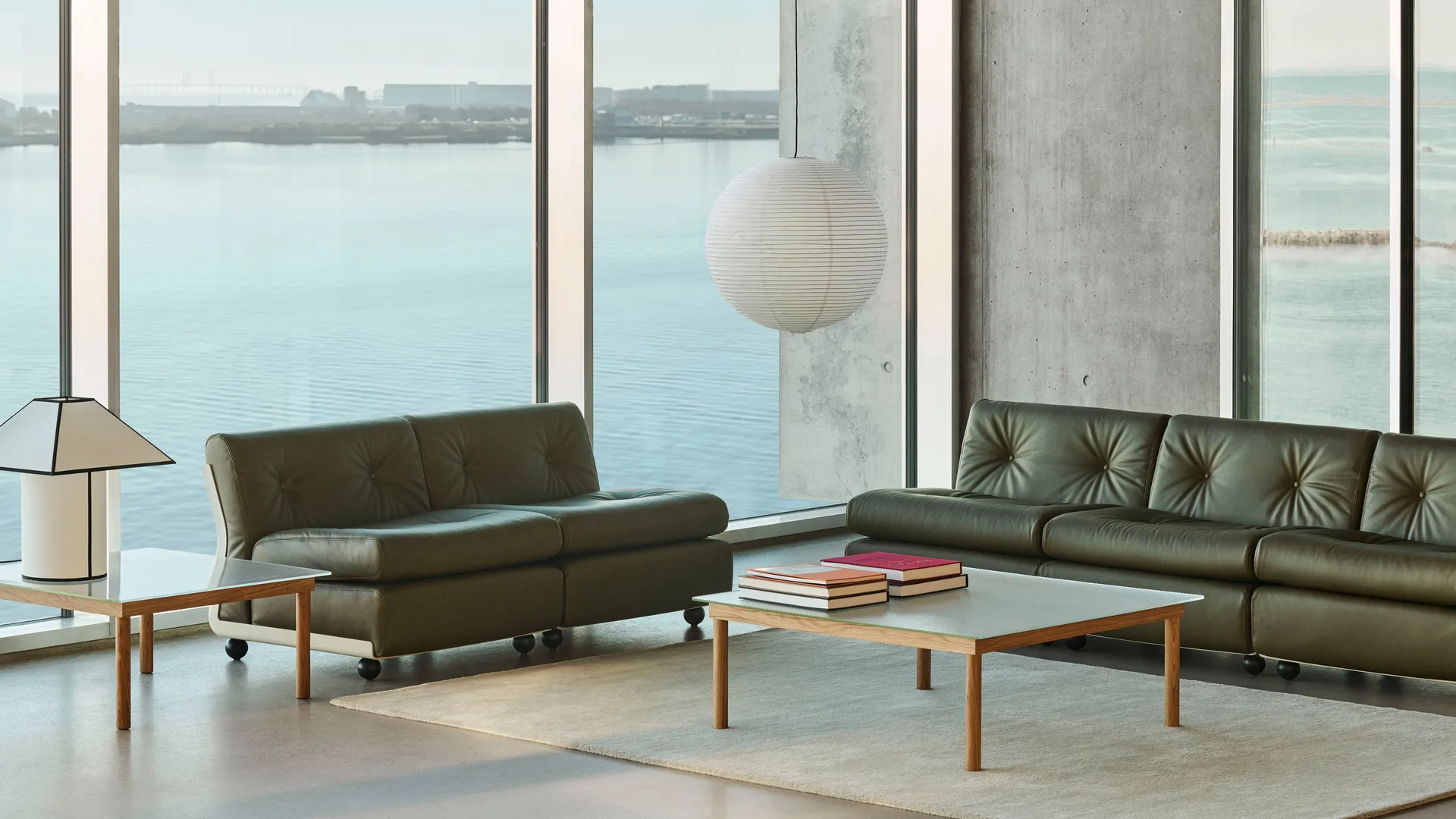 Amanta sofa module, Cream beige-sense forest, 2-seater HAY