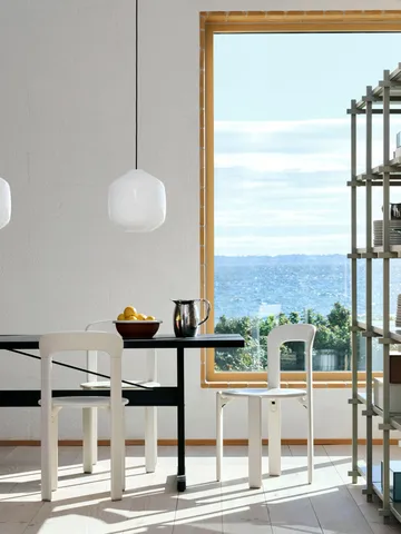Buoy pendant lamp Ø30 cm - Opal glass-amber yellow - HAY