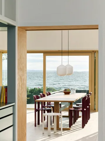 Buoy pendant lamp Ø30 cm - Opal glass-anthracite blue - HAY