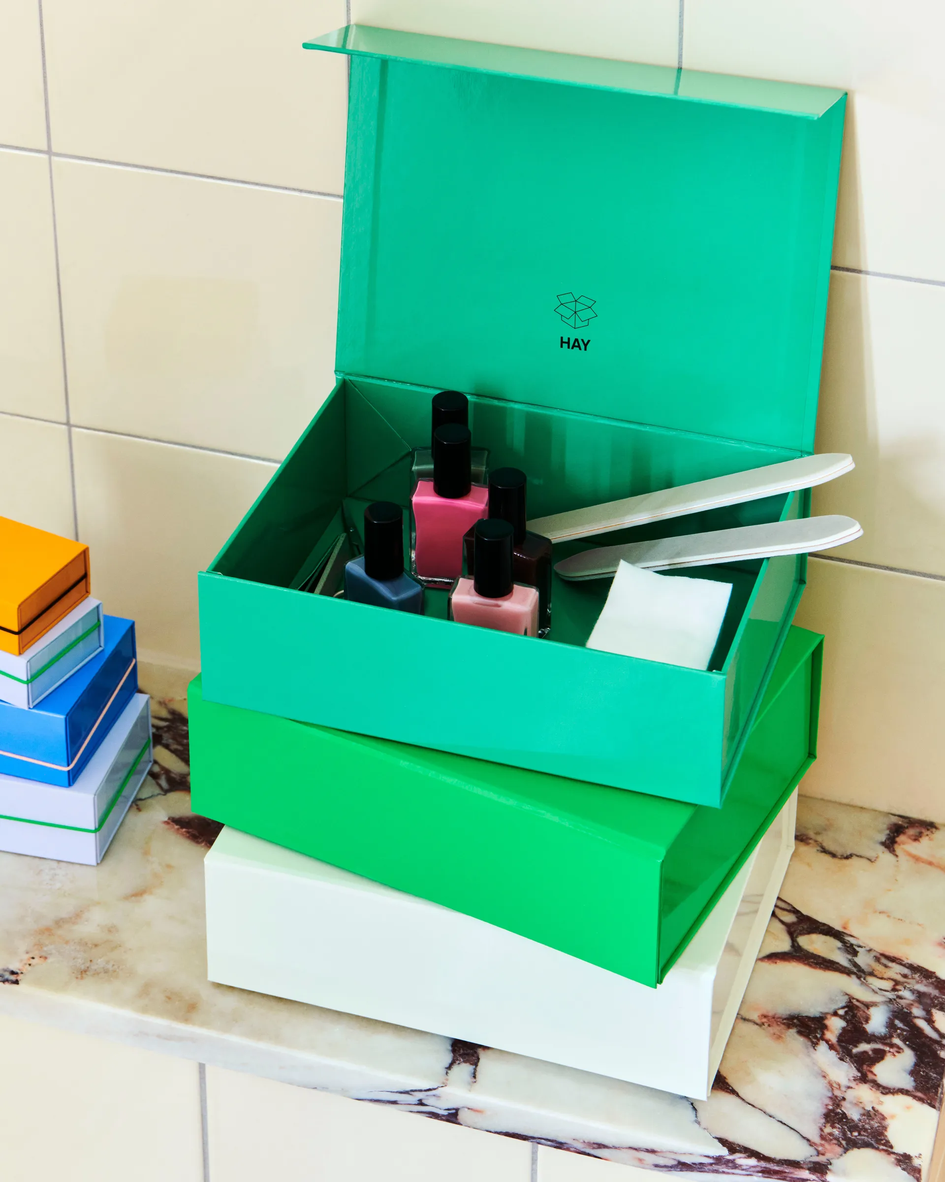 Colour Storage XS box with lid 16,5x22,5 cm, Chalk white HAY