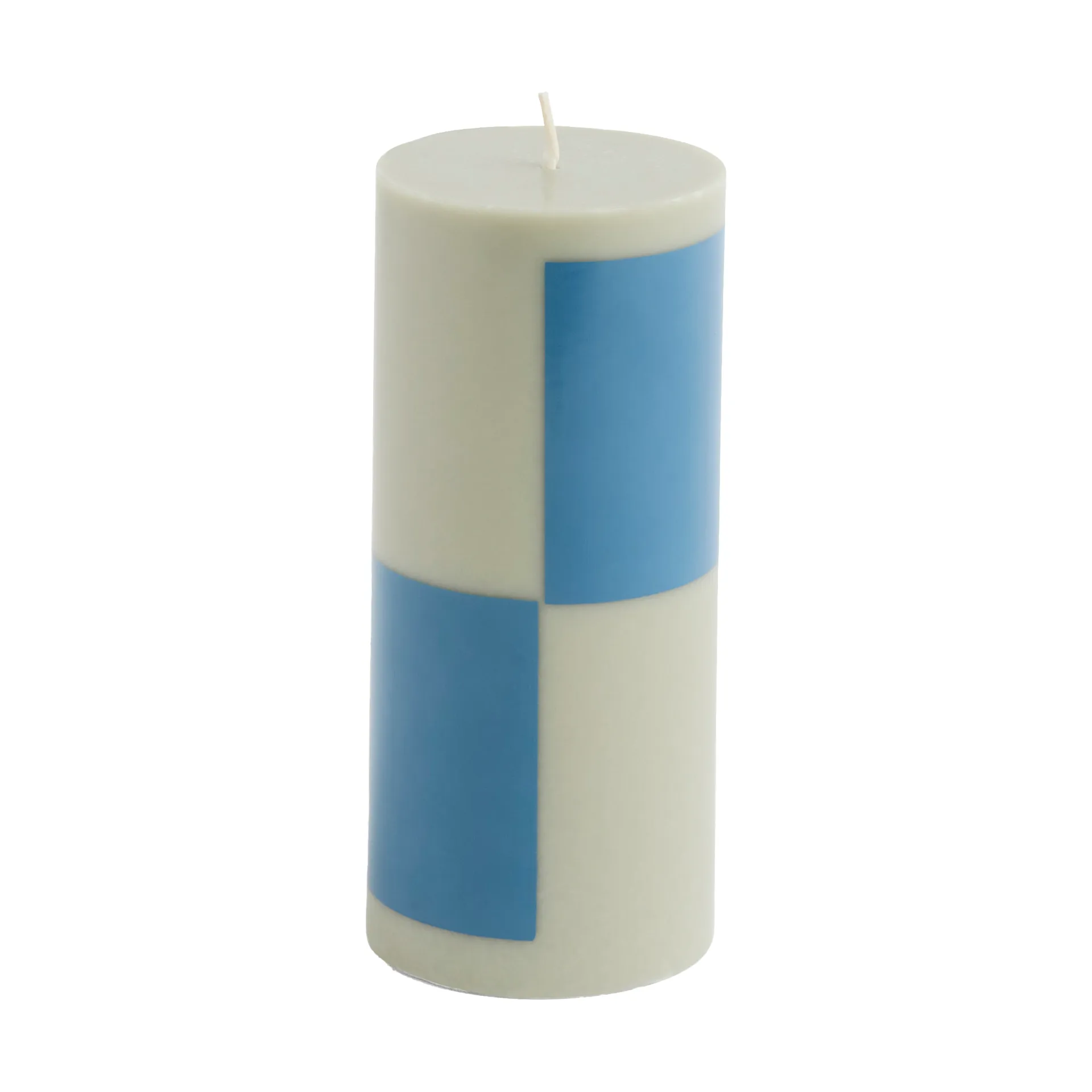 Column Candle block candle small 15 cm, Grey-blue HAY