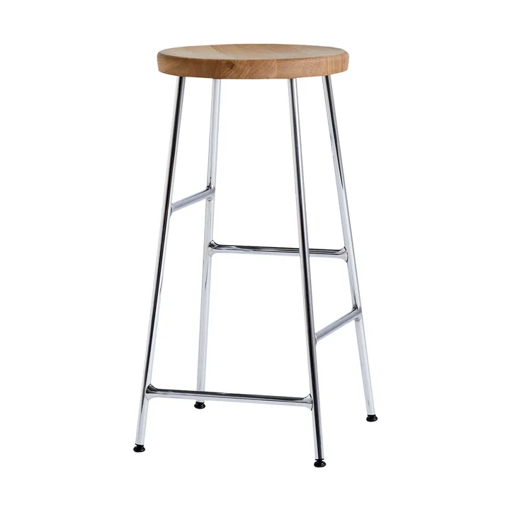 Cornet bar stool 65 cm - Oiled oak-chrome - HAY
