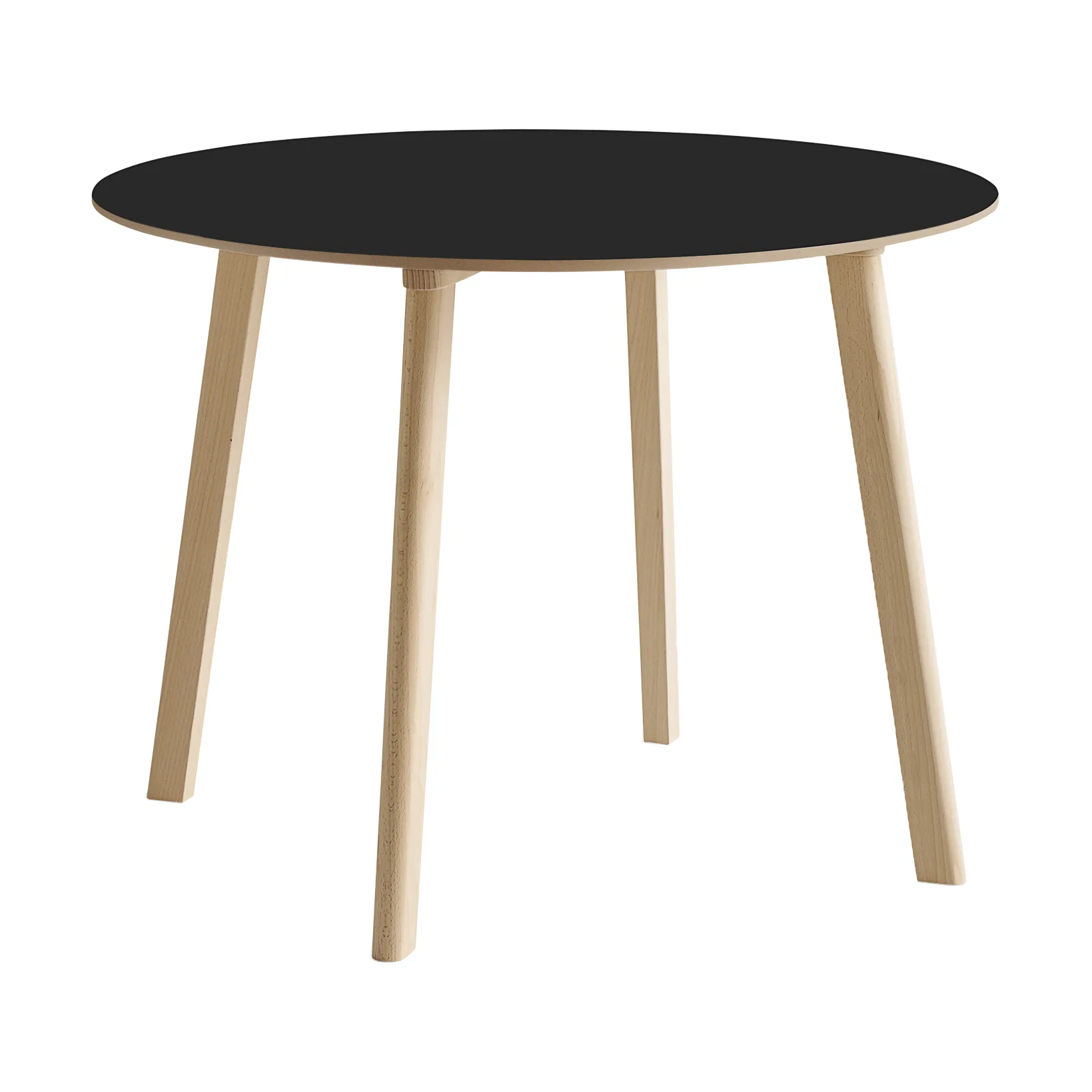 CPH220 Deux 2.0 table Ø98 cm, Black laminate-untreated beech HAY
