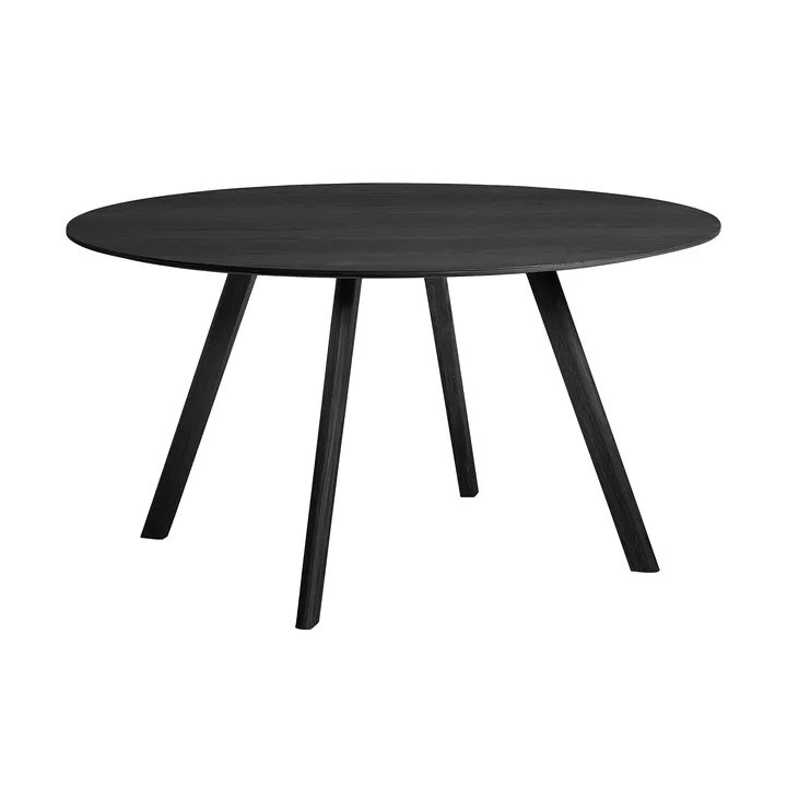 CPH25 2.0 dining table Ø120 cm - Black-lacquered oak veneer - HAY