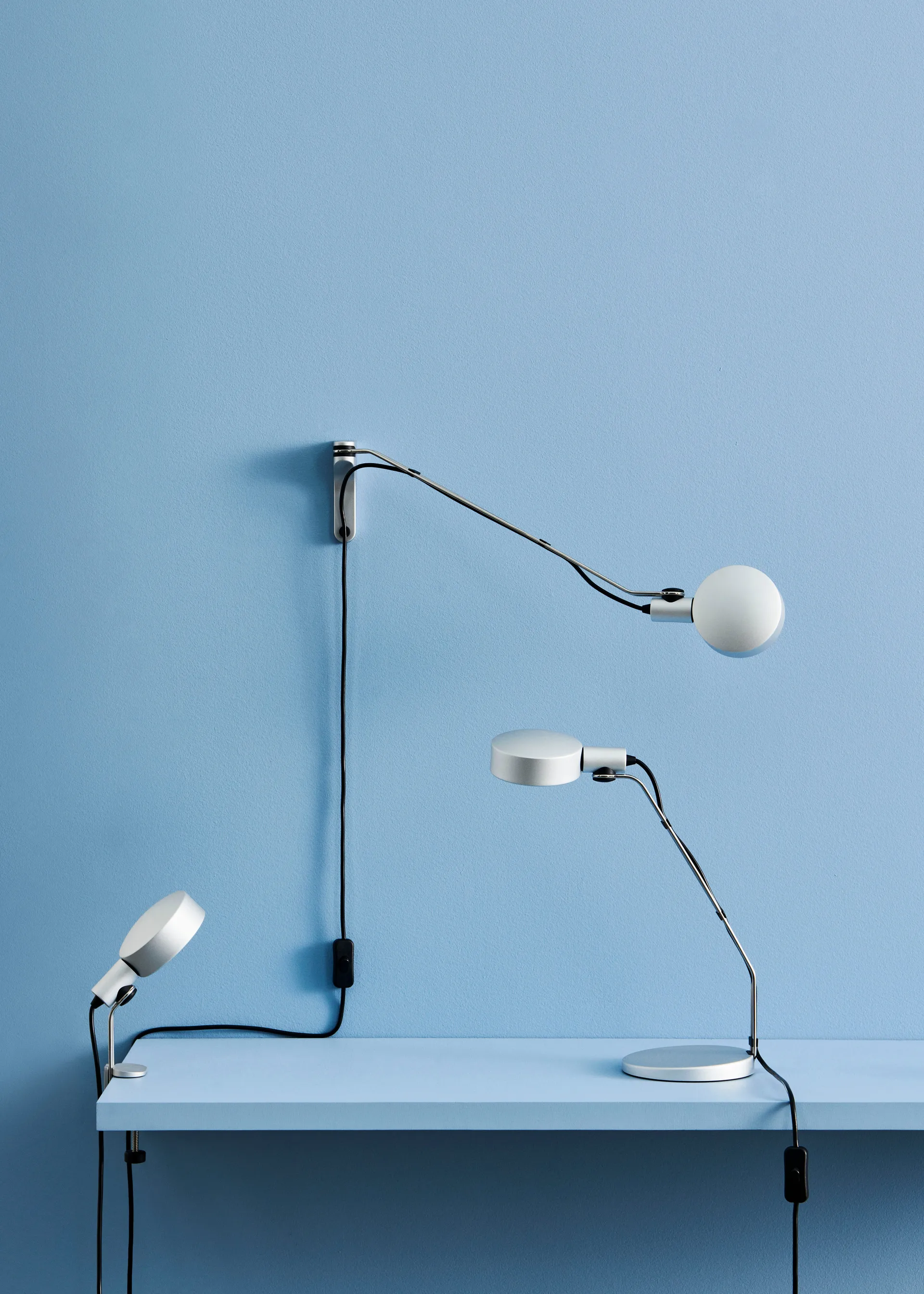 Cupola Clip clamp lamp 29,5 cm, Clear anodised HAY