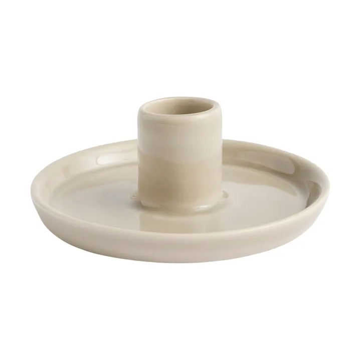 Disc candleholder - Warm grey, small, Ø10x4.8 cm - HAY