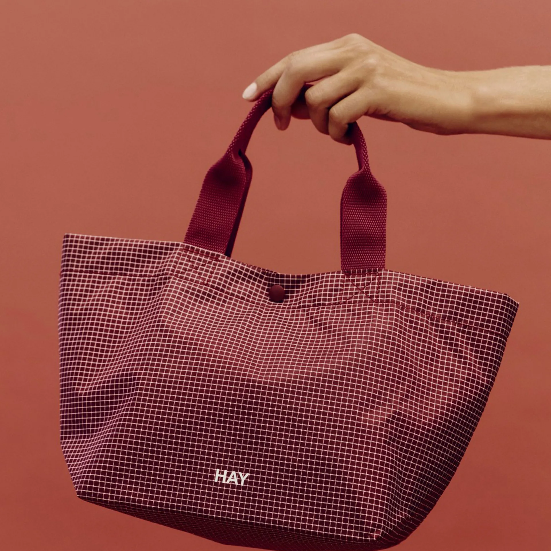 Grid Everyday Bag, Burgundy, mini HAY