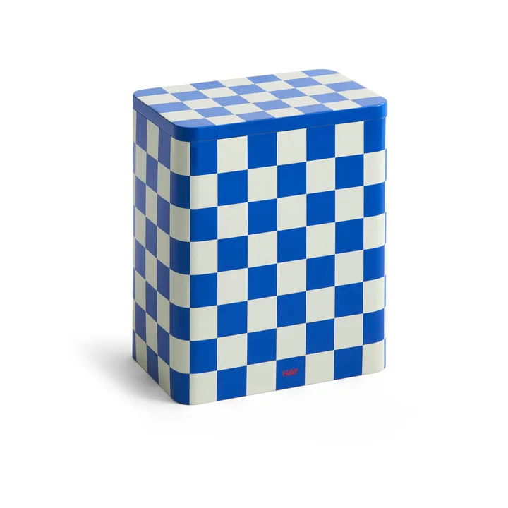 HAY Tin Container large - Blue-off white - HAY