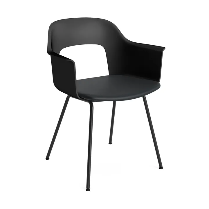 Layout Armchair 213 armchair - Grano Black-black-black lacquered steel - HAY