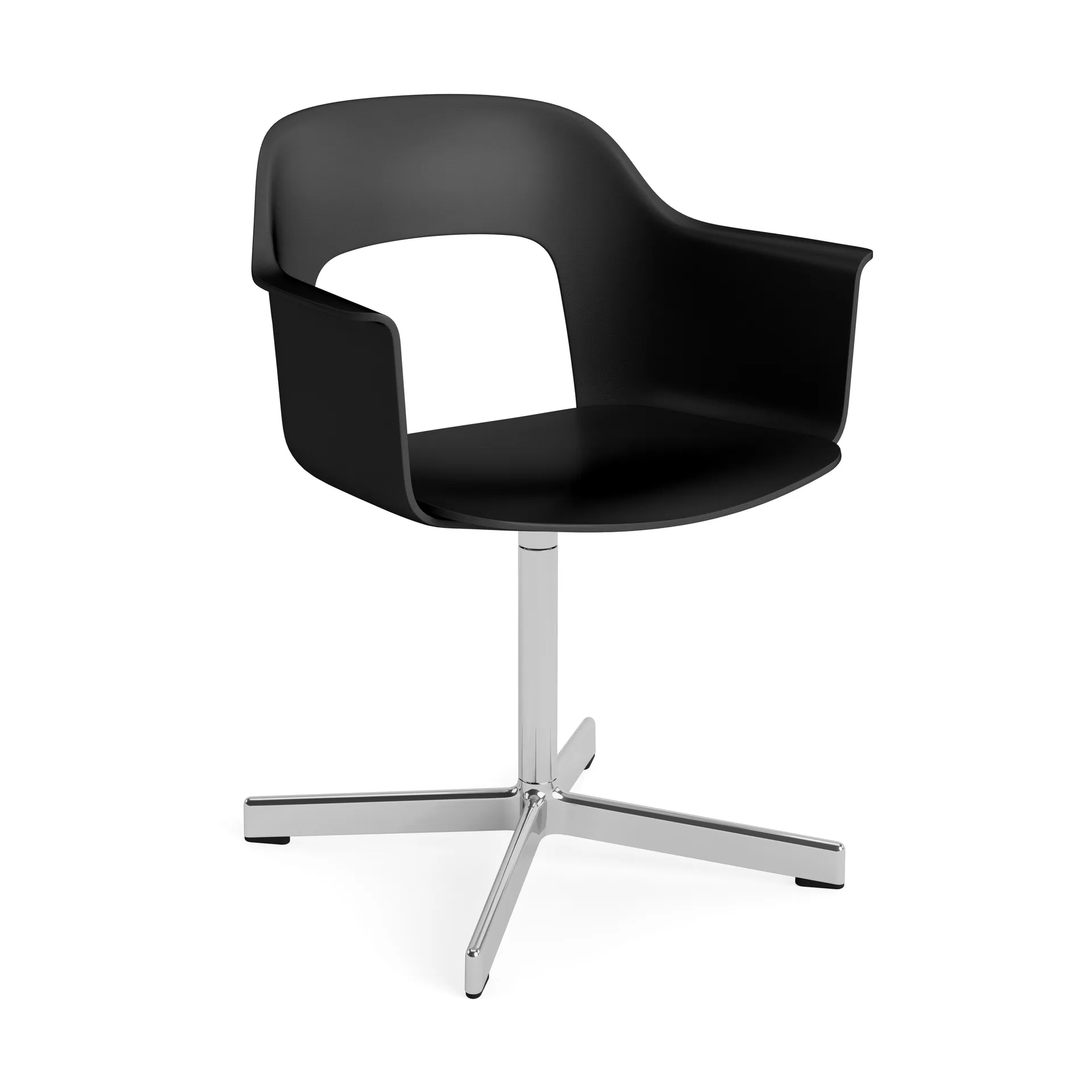Layout Armchair 231 office chair, Black-polished aluminium 4-star swivel base HAY