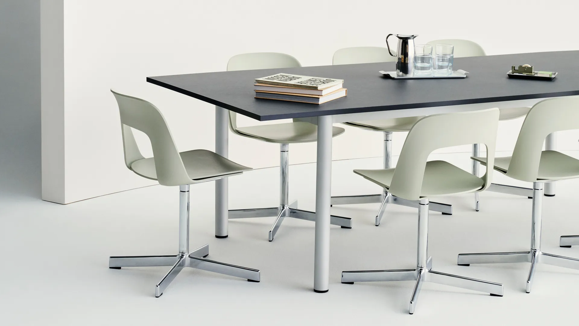 Layout Chair 131 chair, Cream white-polished aluminium HAY