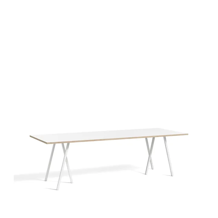 Loop Stand dining table - White laminate-white, 250 cm - HAY