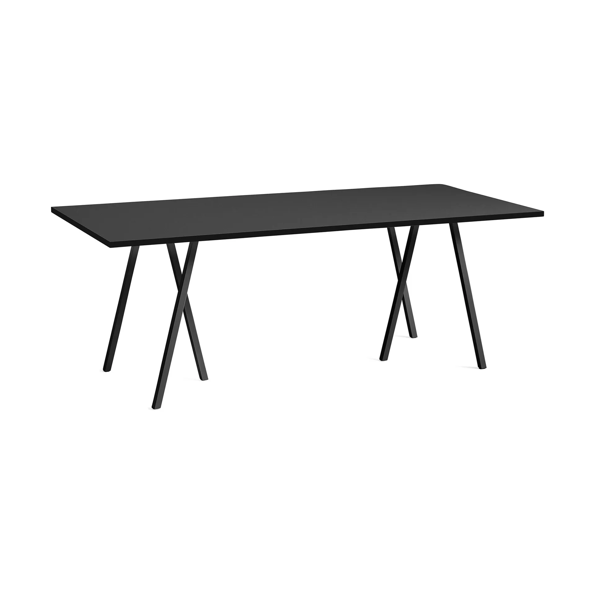 Loop Stand incl. support dining table 92,5x250 cm, Black-black linoleum-black ash HAY