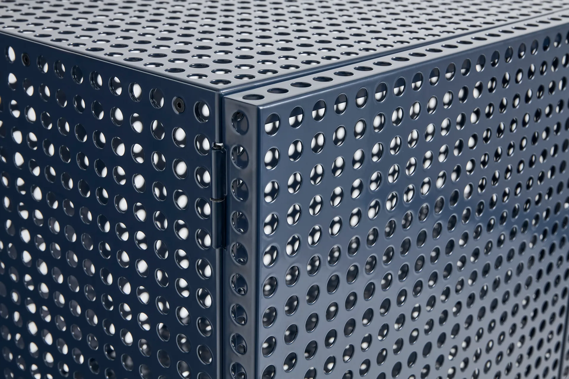 Perforated Cabinet cabinet large, Steel blue HAY
