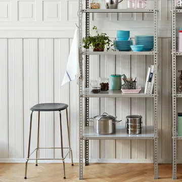 Soft Edge 30 Low bar stool - Dusty green- chrome frame - HAY