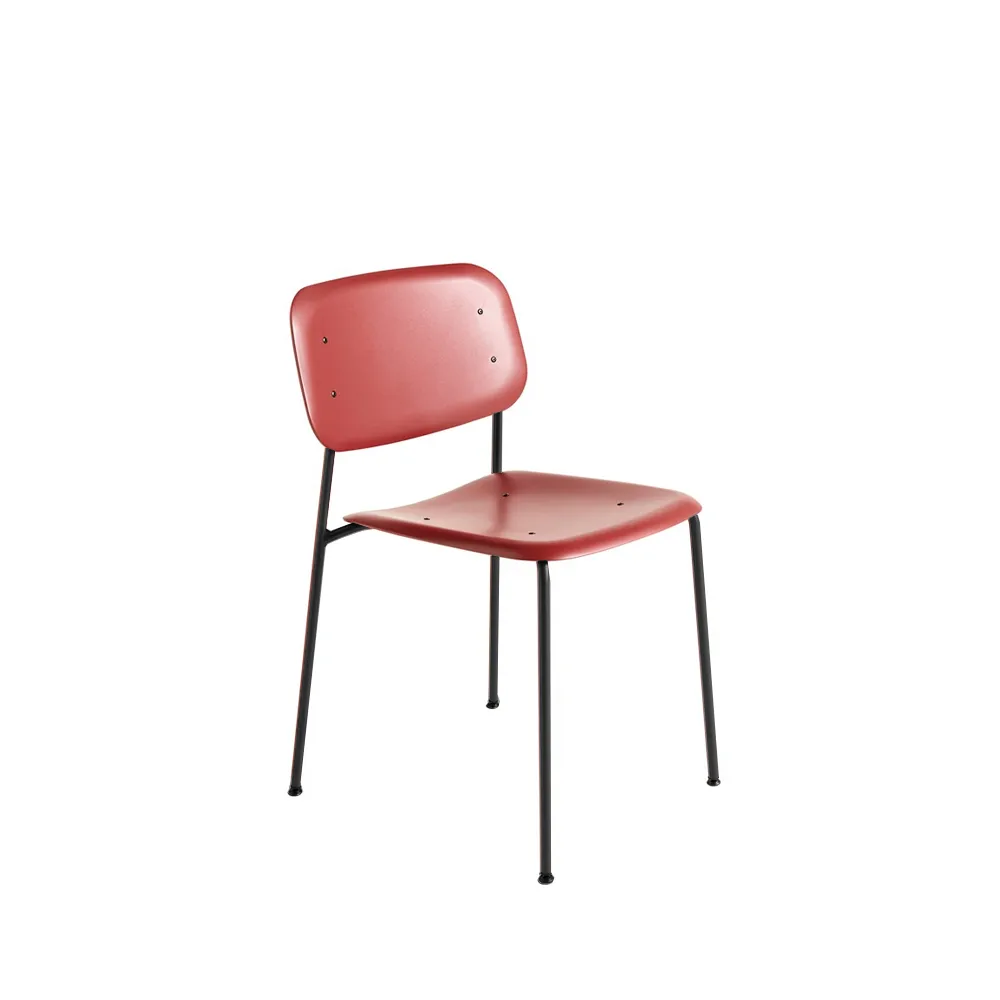 Soft Edge 45 chair, Fall red, black steel frame HAY