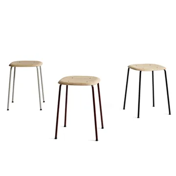 Soft Edge 70 stool - Black oak-black steel frame - HAY