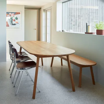 Triangle Leg dining table - Oiled oak, 250x85 cm - HAY