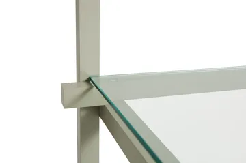 Woody Column shelf - Beech-clear glass, low - HAY