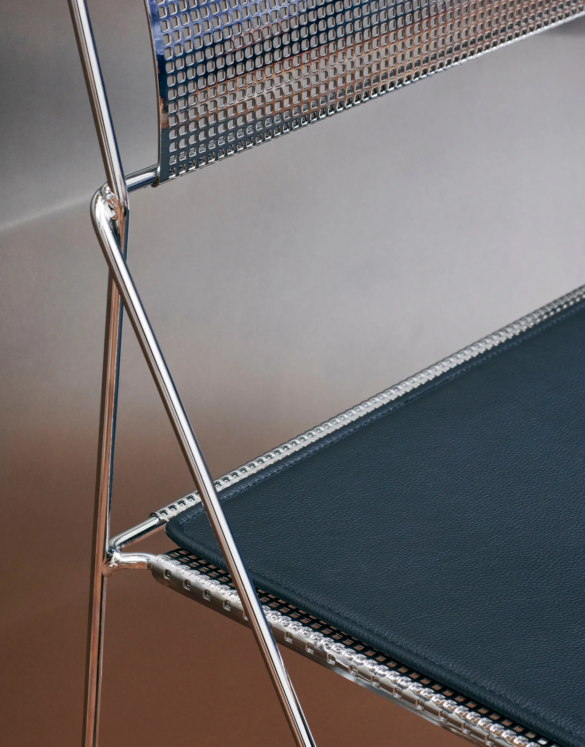 X-Line Indoor chair cushion, Black leather HAY