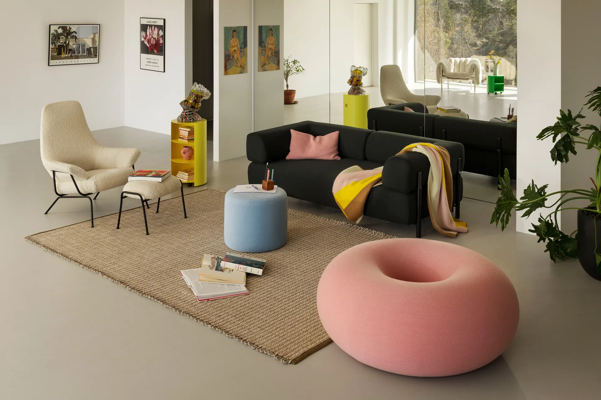 Boa pouf Ø114 cm, Cotton candy Hem