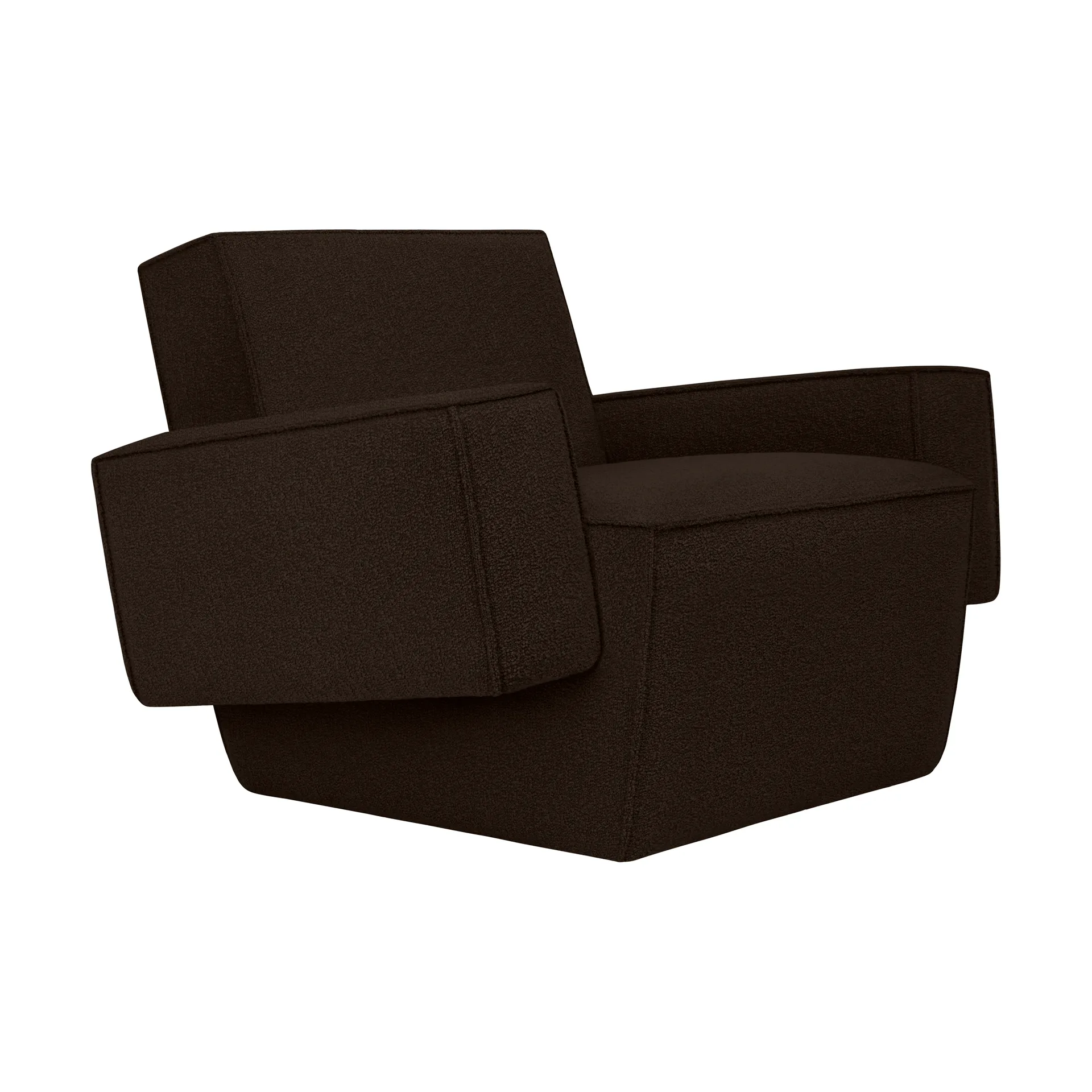 Hunk lounge chair with arm rest, Chocolate Hem