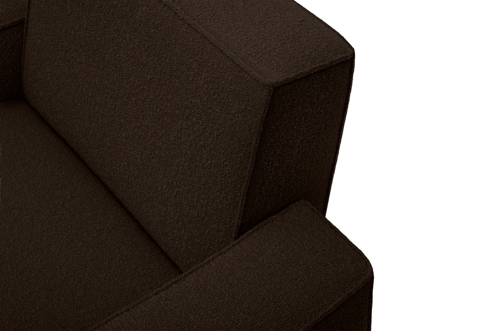 Hunk lounge chair with arm rest, Chocolate Hem
