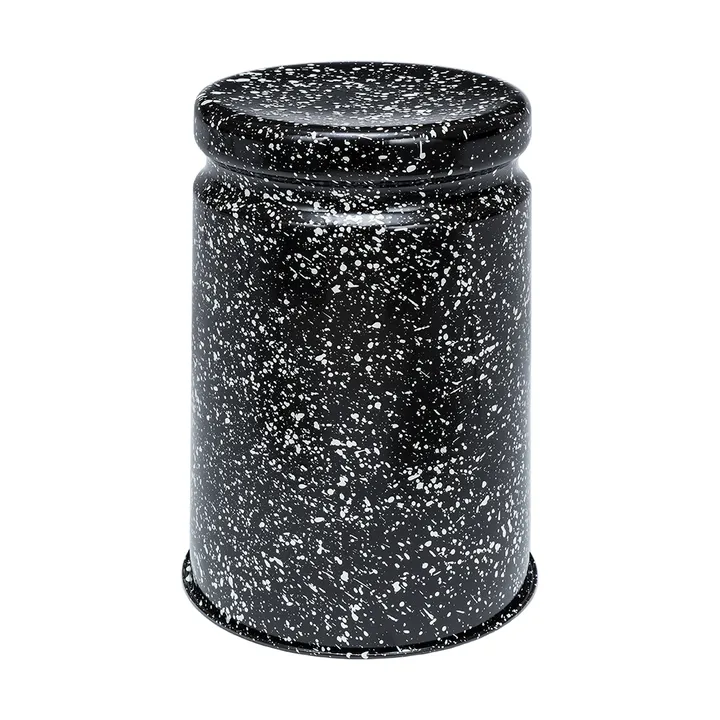 Last stool Ø32x44 cm - Black-white splatter - Hem