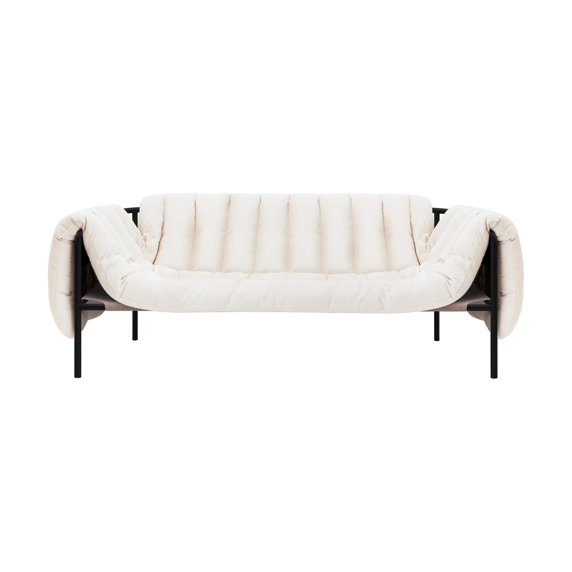 Puffy 2,5-seater sofa 205 cm, Natural-black grey Hem