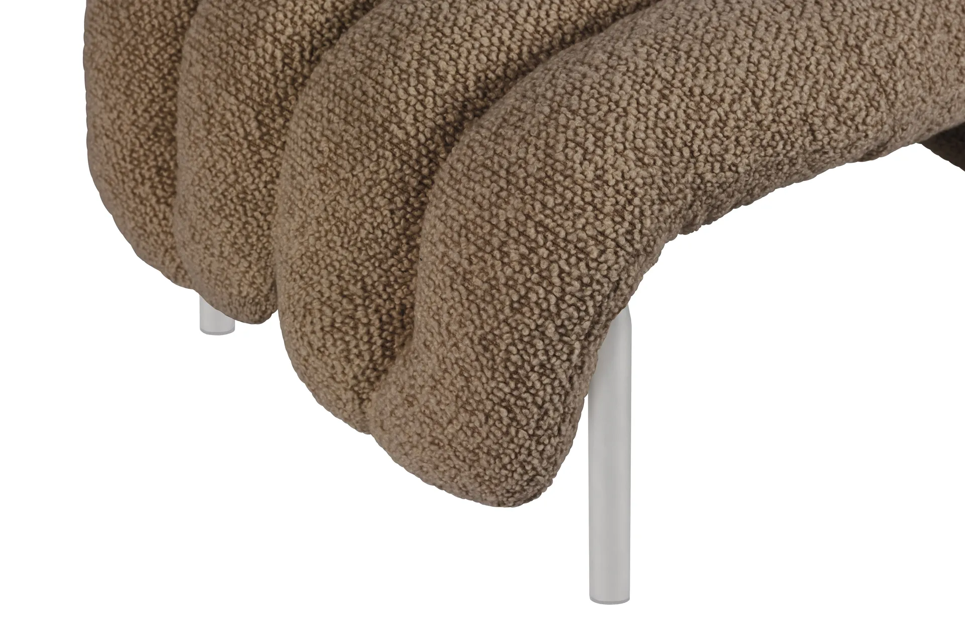 Puffy lounge chair + ottoman, Sawdust-stainless steel Hem