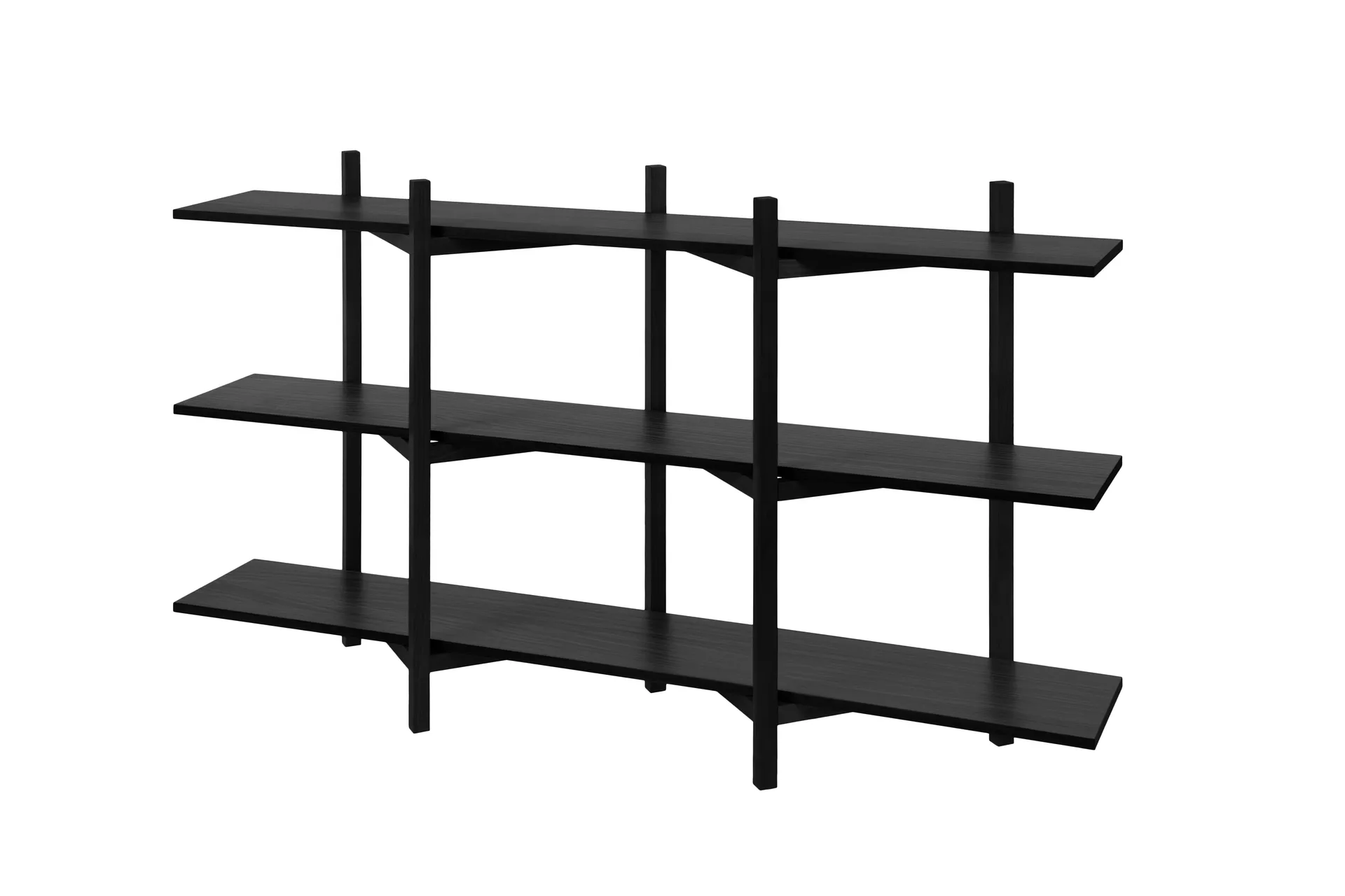 Zig Zag shelf Low 175x100 cm, Black Hem