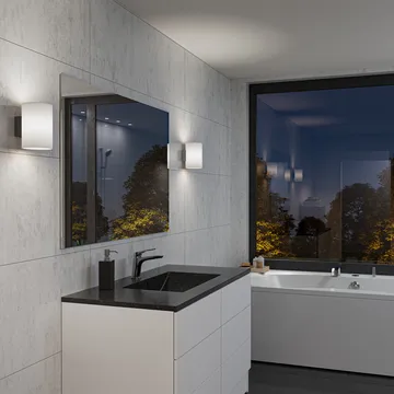 Evoke wall lamp large - Anthracite-opal glass - Herstal