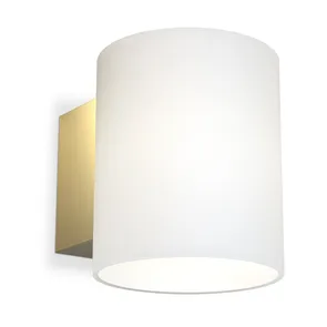 Evoke wall lamp small, Satin brass-opal glass Herstal