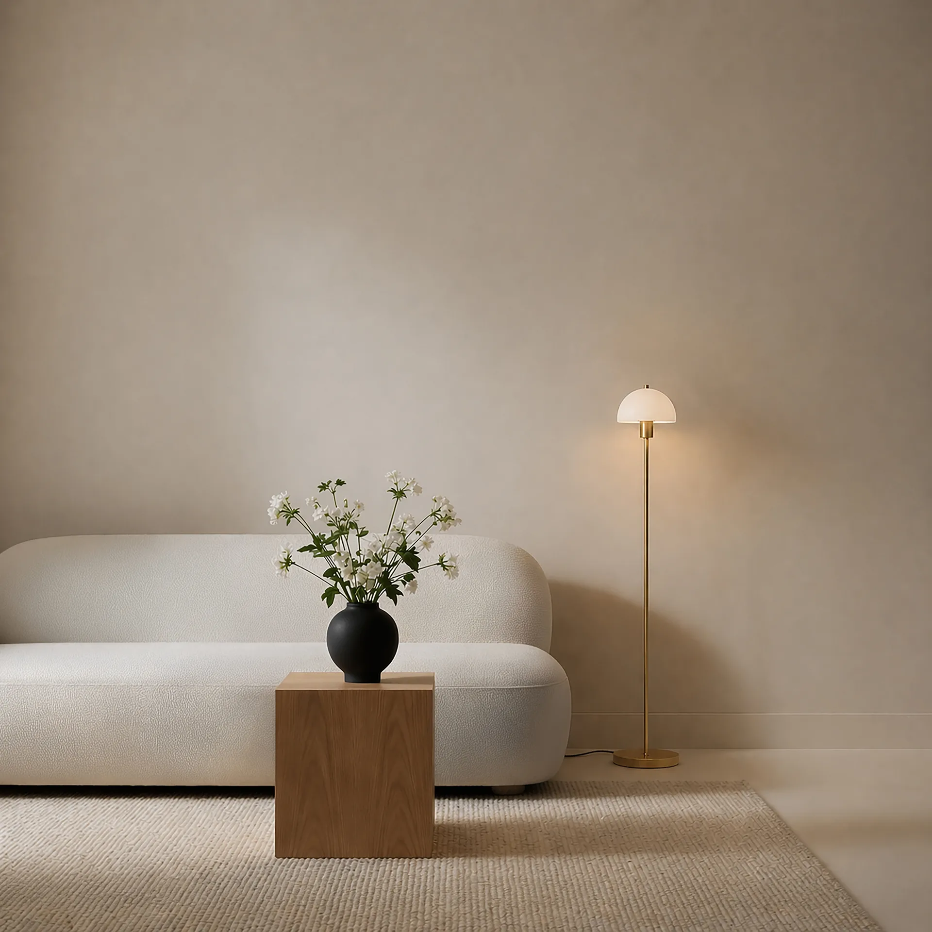 Vienda floor lamp, Bronze-Opal Glass Herstal