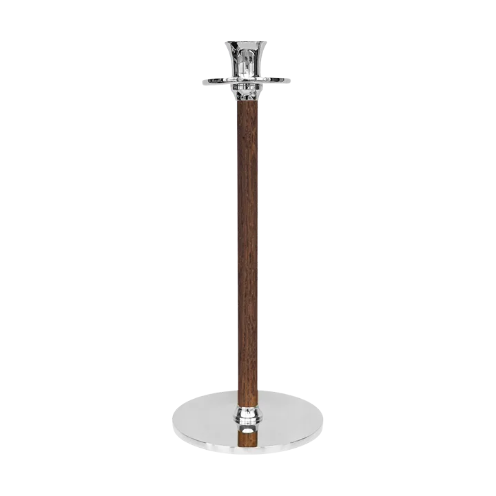 Alto Basso candle holder 35 cm, Nickel-plated brass Hilke Collection