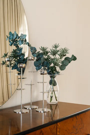 Ninfea Alta candlestick 30 cm - Nickel-plated brass - Hilke Collection