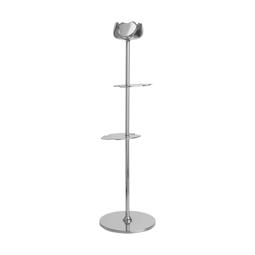 Ninfea Alta candlestick 35 cm, Nickel-plated brass Hilke Collection
