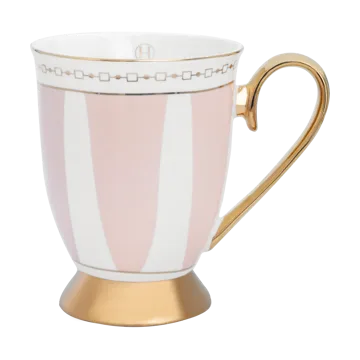 Strisce Rosa mug 28 cl - Pink-white-gold - Hilke Collection