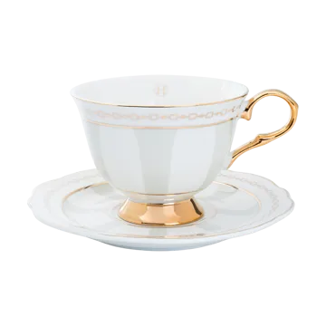 Strisce Tortora cup with saucer - 22 cl - Hilke Collection