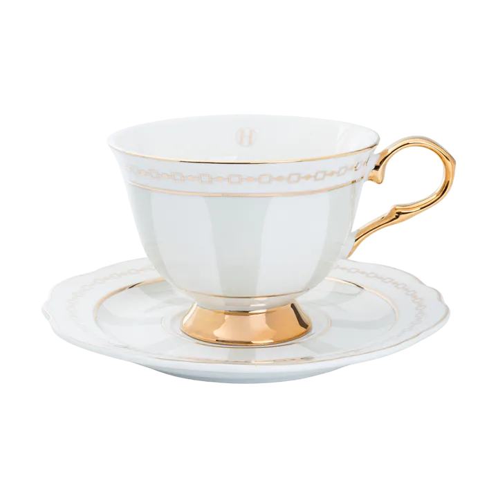 Strisce Tortora cup with saucer - 22 cl - Hilke Collection