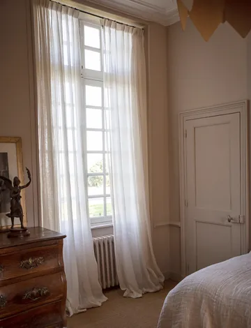 Sunrise curtain with pleat band 280x290 cm - White - Himla