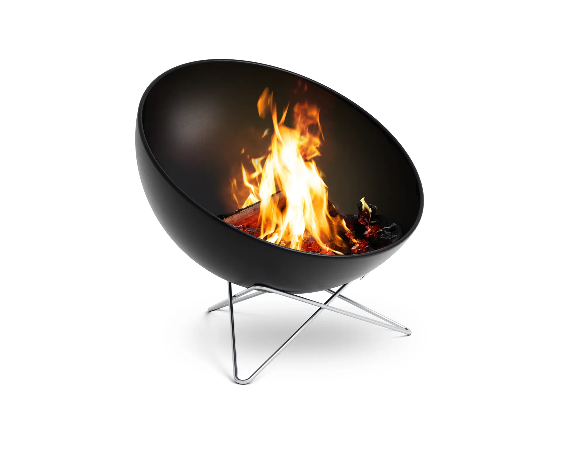 BOWL 57 fireplace, Black-silver, star base Höfats