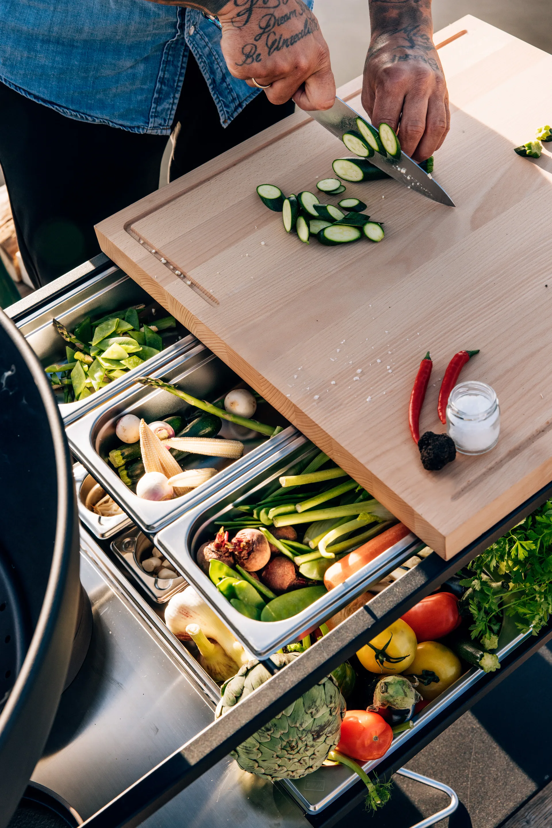 FIRE KITCHEN storage boxes, Stainless steel, 5 pieces Höfats